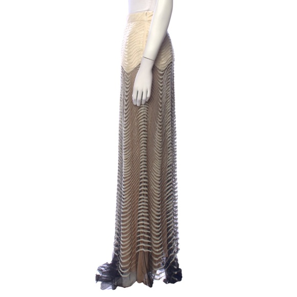 Roberto Cavalli Cream and Black Maxi Skirt fits 4/6 - Picture 2 of 12